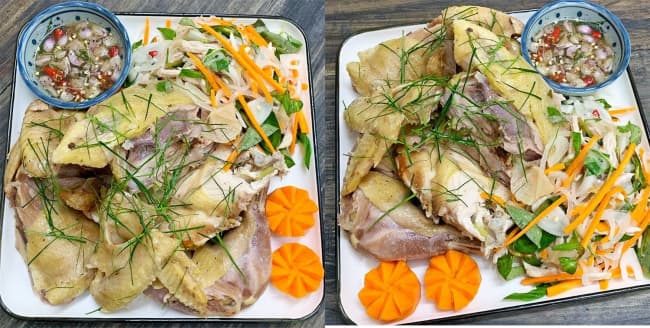 Gà luộc lá chanh